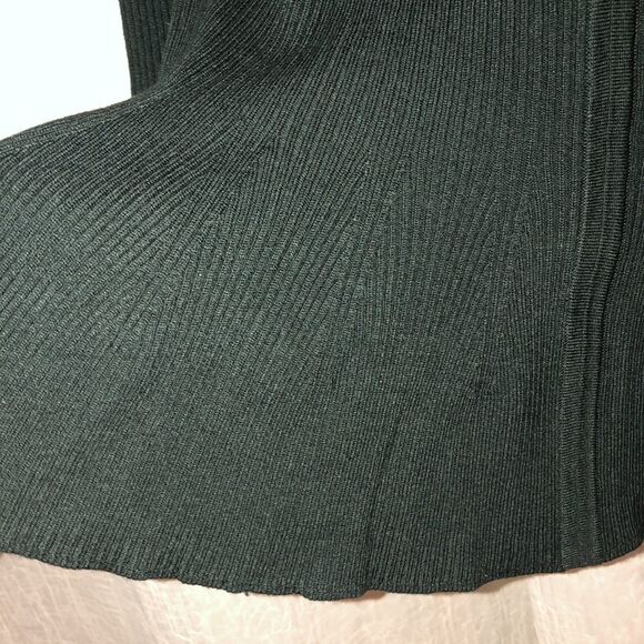Catherine Malandrino M Green Peplum Knit Ribbed Crewneck Quarter Sleeve Sweater - Picture 5 of 8